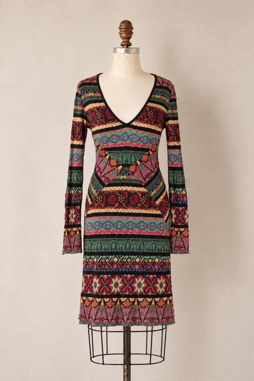 Cecilia Prado Tinhara Multicolor Knit Dress | Size L